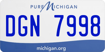 MI license plate DGN7998