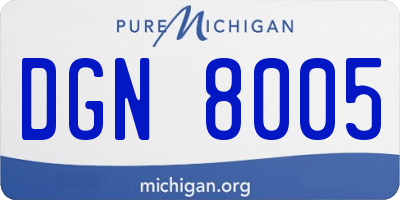 MI license plate DGN8005