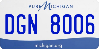 MI license plate DGN8006