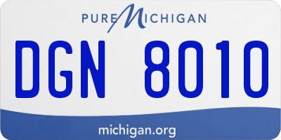 MI license plate DGN8010