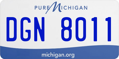 MI license plate DGN8011