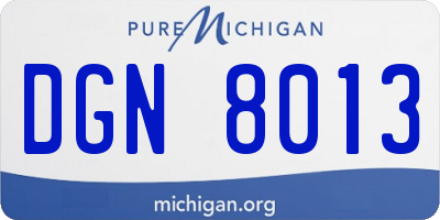 MI license plate DGN8013
