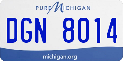 MI license plate DGN8014