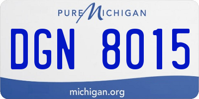 MI license plate DGN8015