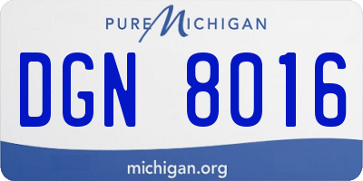MI license plate DGN8016