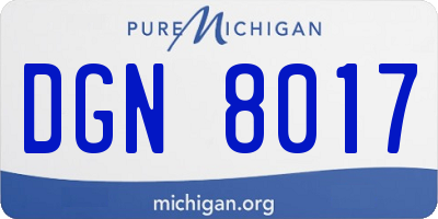 MI license plate DGN8017