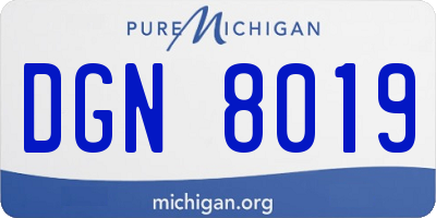 MI license plate DGN8019