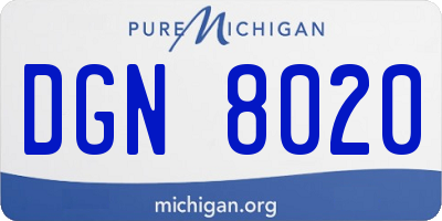MI license plate DGN8020