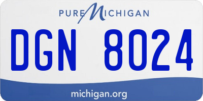 MI license plate DGN8024