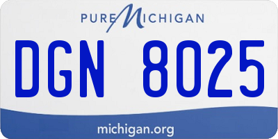 MI license plate DGN8025