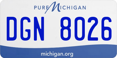MI license plate DGN8026