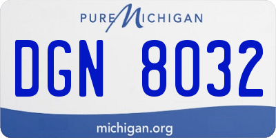 MI license plate DGN8032