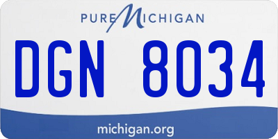 MI license plate DGN8034