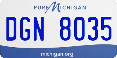 MI license plate DGN8035