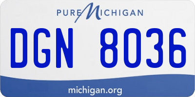MI license plate DGN8036