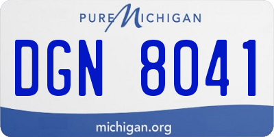 MI license plate DGN8041