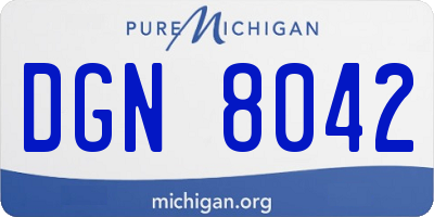 MI license plate DGN8042