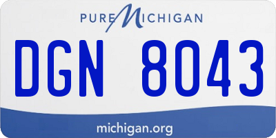 MI license plate DGN8043