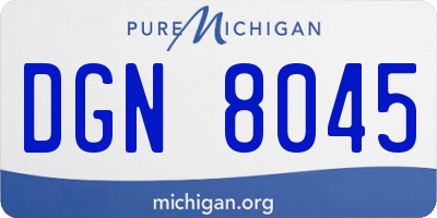 MI license plate DGN8045