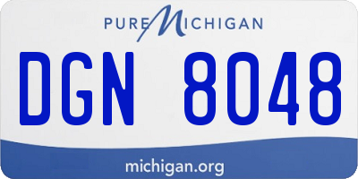 MI license plate DGN8048