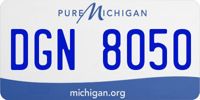 MI license plate DGN8050