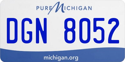 MI license plate DGN8052