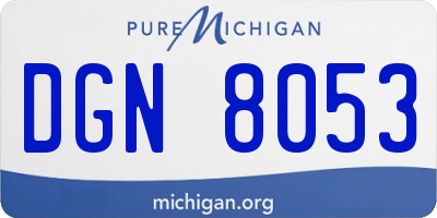 MI license plate DGN8053