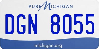 MI license plate DGN8055
