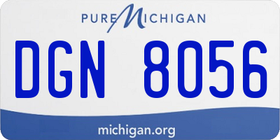 MI license plate DGN8056