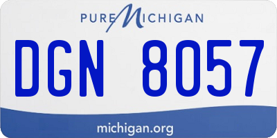 MI license plate DGN8057