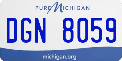 MI license plate DGN8059