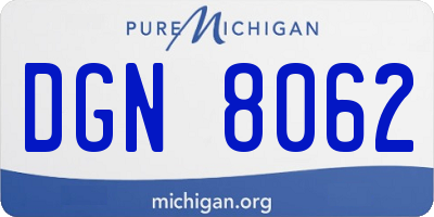 MI license plate DGN8062