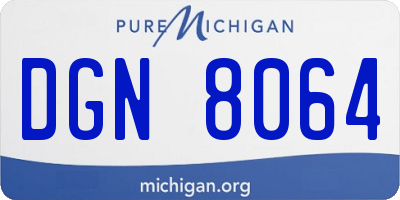 MI license plate DGN8064