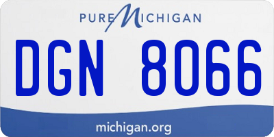 MI license plate DGN8066