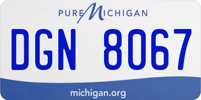 MI license plate DGN8067
