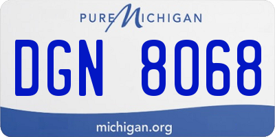 MI license plate DGN8068