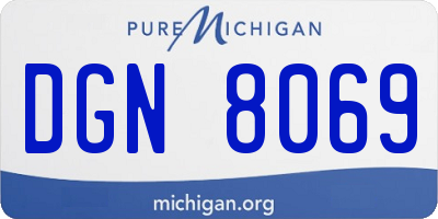 MI license plate DGN8069