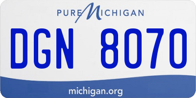 MI license plate DGN8070