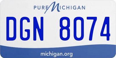 MI license plate DGN8074