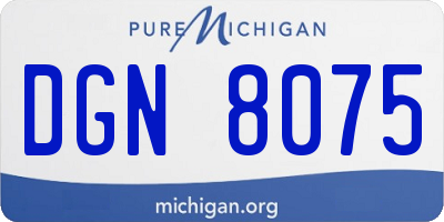 MI license plate DGN8075