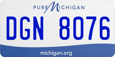 MI license plate DGN8076