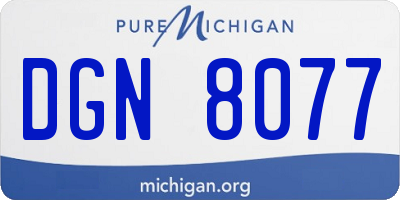 MI license plate DGN8077