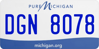 MI license plate DGN8078