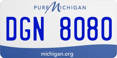 MI license plate DGN8080