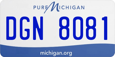 MI license plate DGN8081