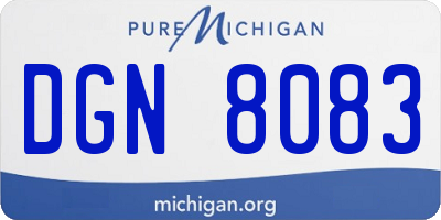MI license plate DGN8083