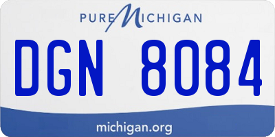 MI license plate DGN8084
