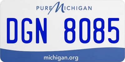 MI license plate DGN8085