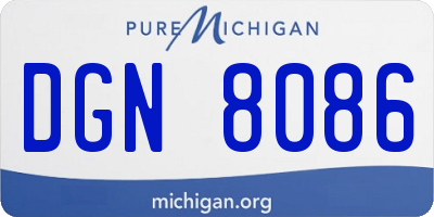 MI license plate DGN8086