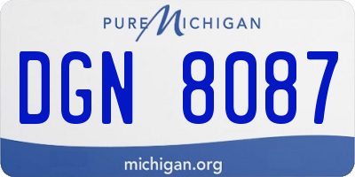 MI license plate DGN8087